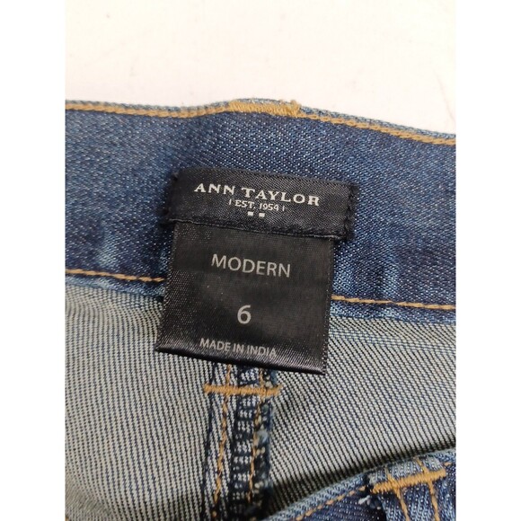 Ann Taylor Modern Dark Wash Denim Ankle Stretch 5-Pocket Blue Jeans Womens US 6 - Picture 6 of 7